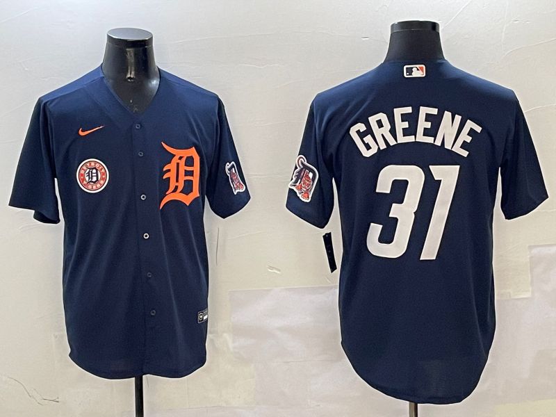 Men Detroit Tigers 31 Greene Drak Blue Game 2025 Nike MLB Jersey style 1